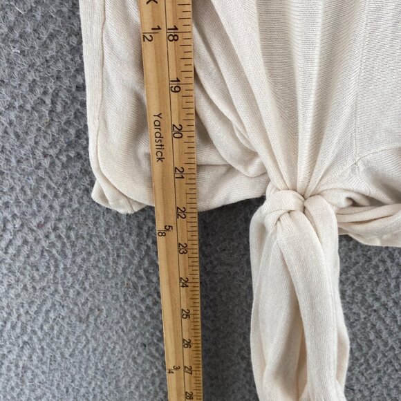 Modern Citizen Sweater Womens Medium Ivory Tied Front Lightweight Knit Pullover - Picture 9 of 11